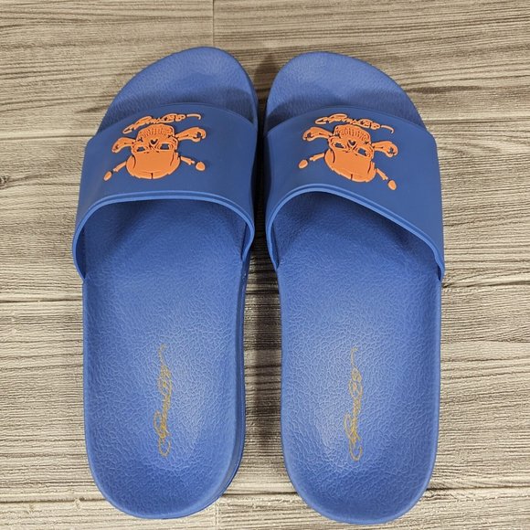 Ed Hardy Darkness Skull Slides Sandal Blue/Orange - EH9041F- Men\'s Size 10 - NEW main image 11